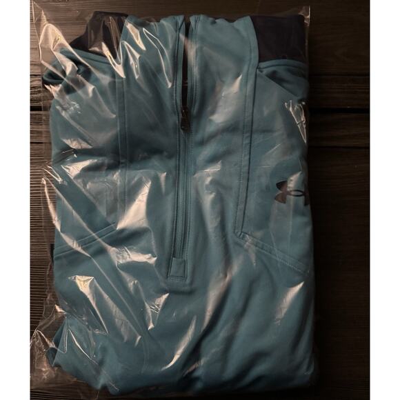 Under Armour Storm Golf 1/4 Zip Blue Color Block Soft Warm Pullover Shirt Sz XXL - Picture 8 of 9